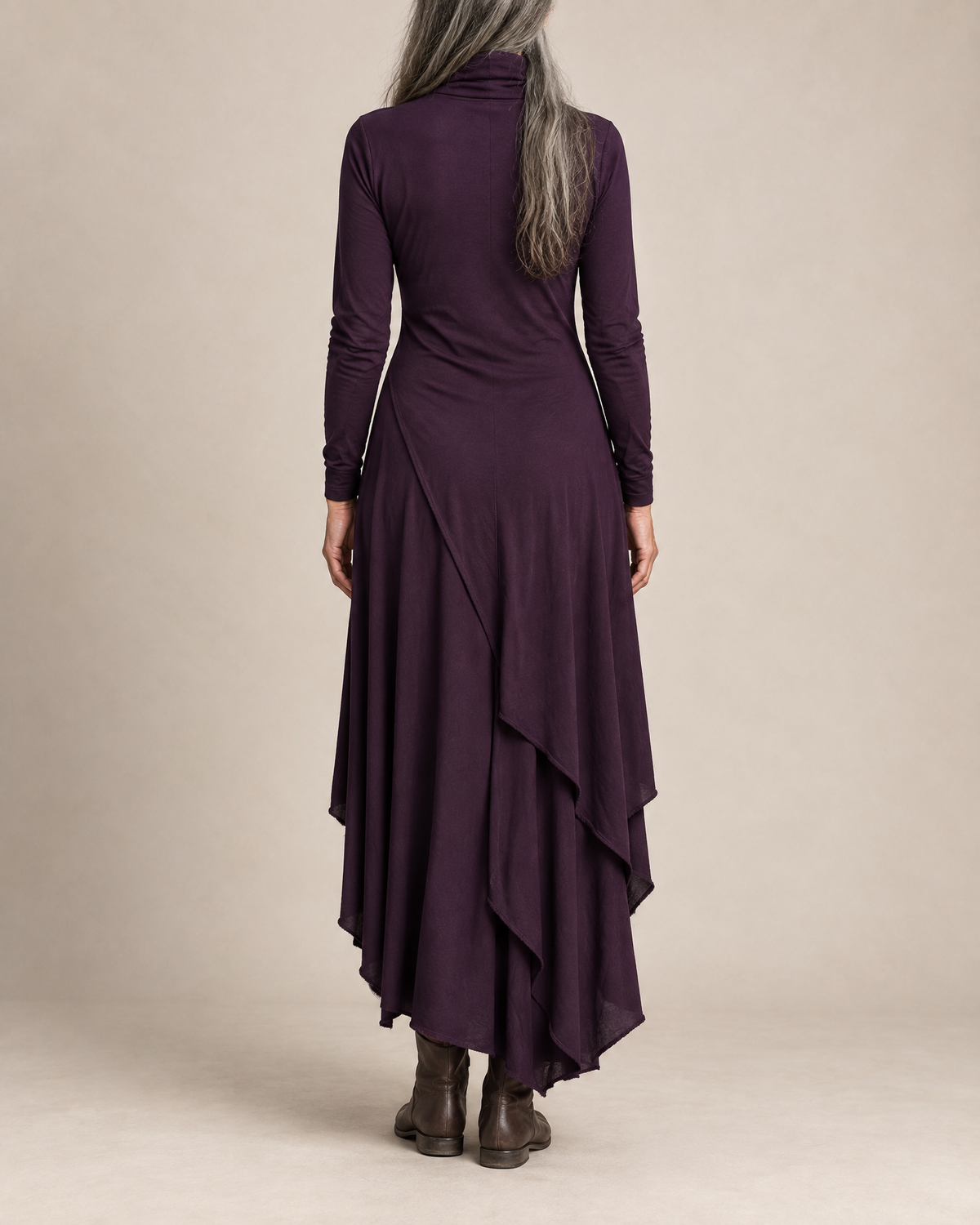 Isadora | Draped Turtleneck Maxi Dress
