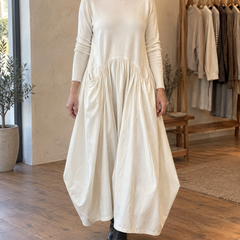 Genevieve | Turtleneck Gathered Maxi Dress