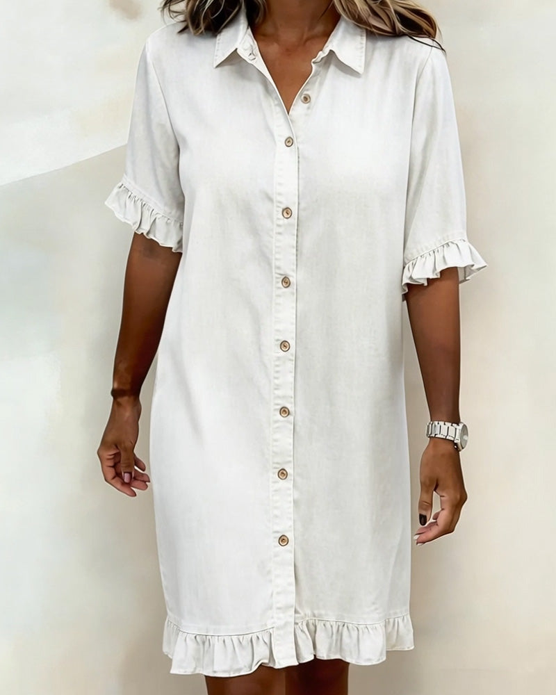 Mayah | Comfortable 100% Cotton Dress with Flattering Ruched Detailing