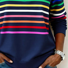 Lisette | Striped Half-Zip Sweater