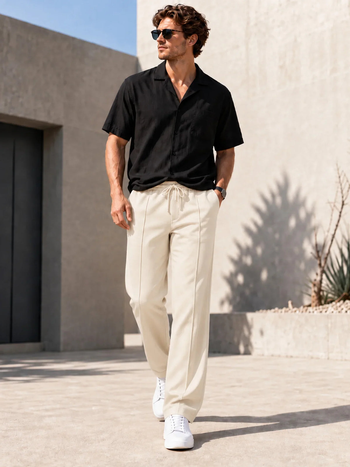 Emmett | Textured Straight-Leg Joggers