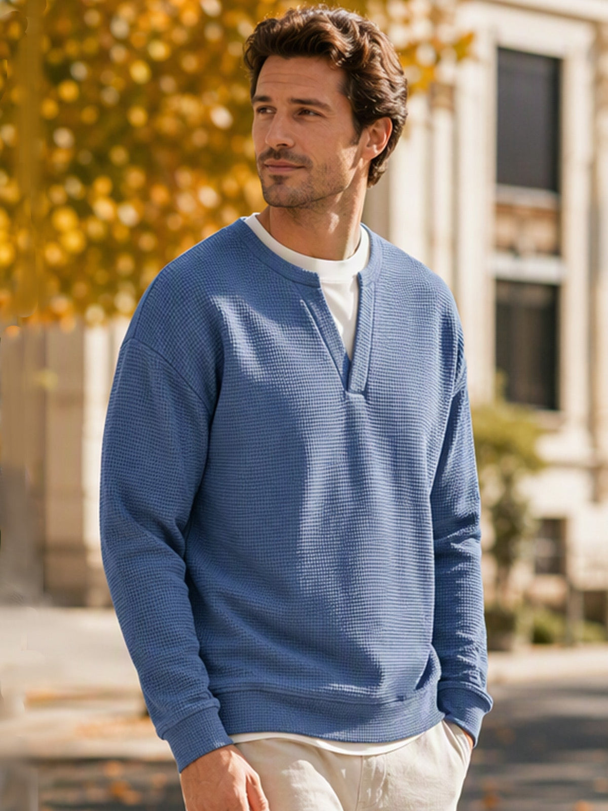 Evander | Layered Waffle Long-Sleeve Shirt