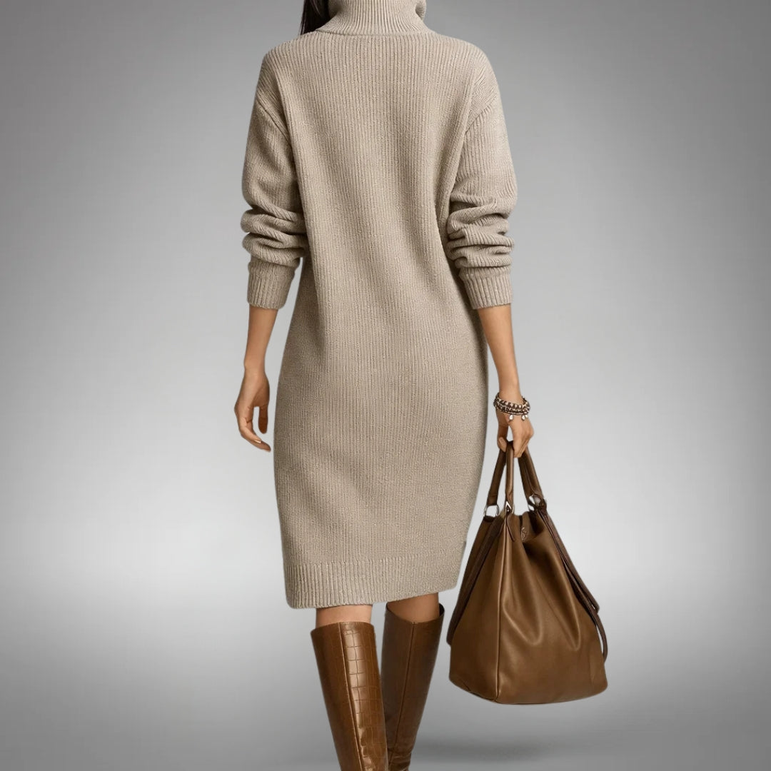 Odilia | Button-Collar Relaxed Midi Dress
