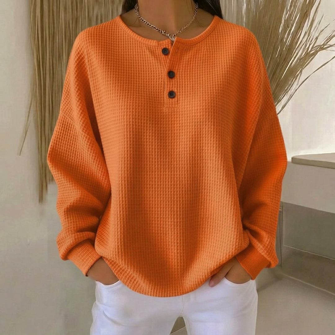 Celia | Waffle Knit Henley