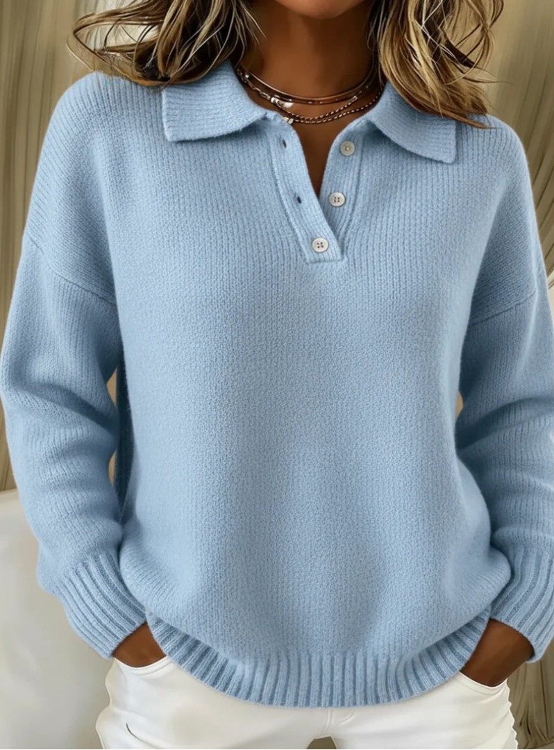 Pamela | Soft Polo Collar Sweater