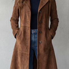Amara | Long Button-Front A-Line Coat
