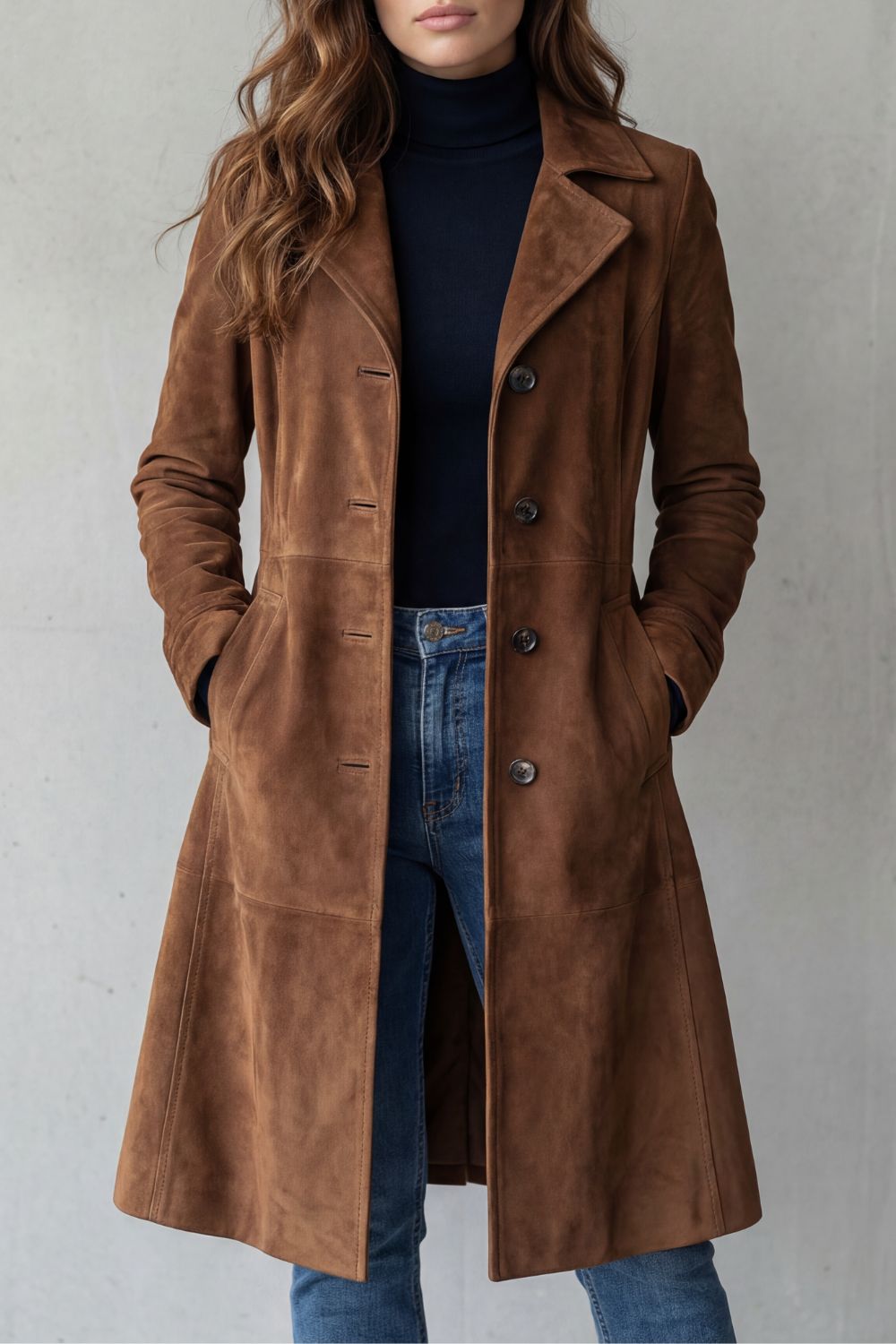 Amara | Long Button-Front A-Line Coat