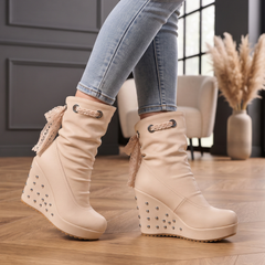 Evelyne | Studded Wedge Ankle Boots