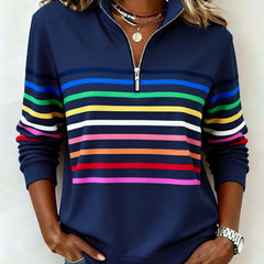 Lisette | Striped Half-Zip Sweater