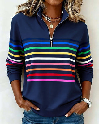 Lisette | Striped Half-Zip Sweater