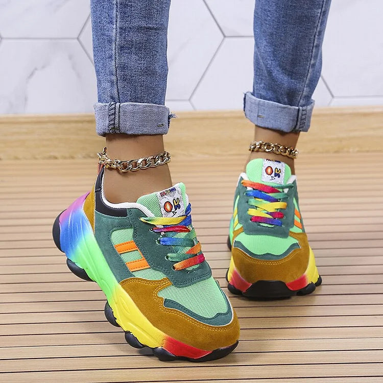 Maribel | Rainbow-Detail Platform Sneakers