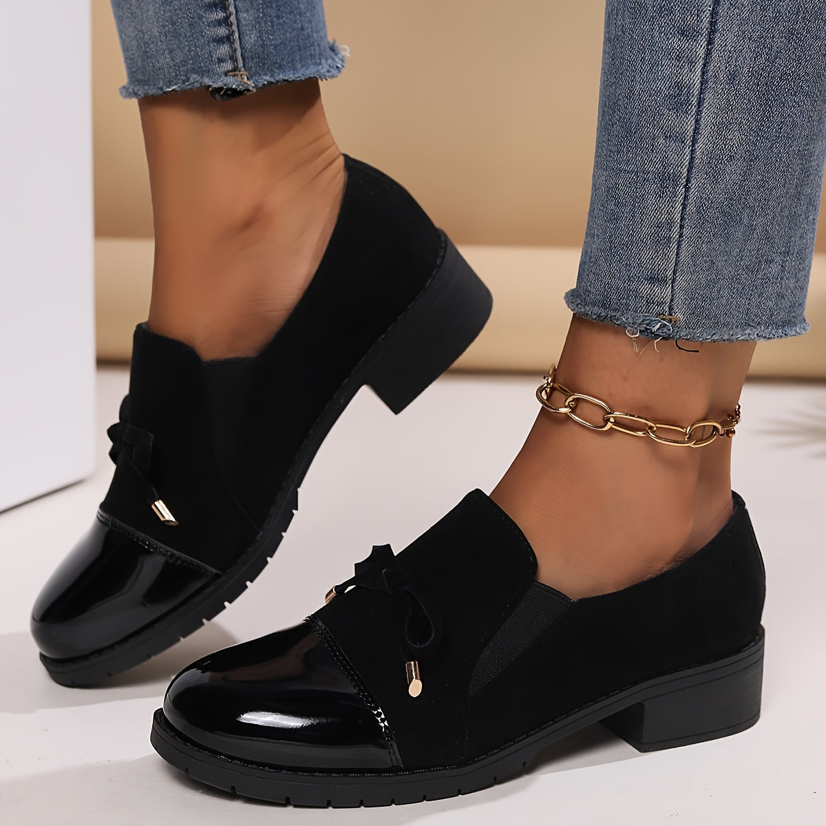 Grace | Patent Cap Toe Comfort Loafers