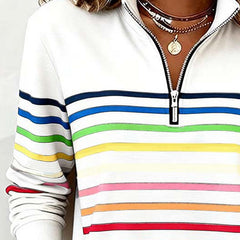 Lisette | Striped Half-Zip Sweater