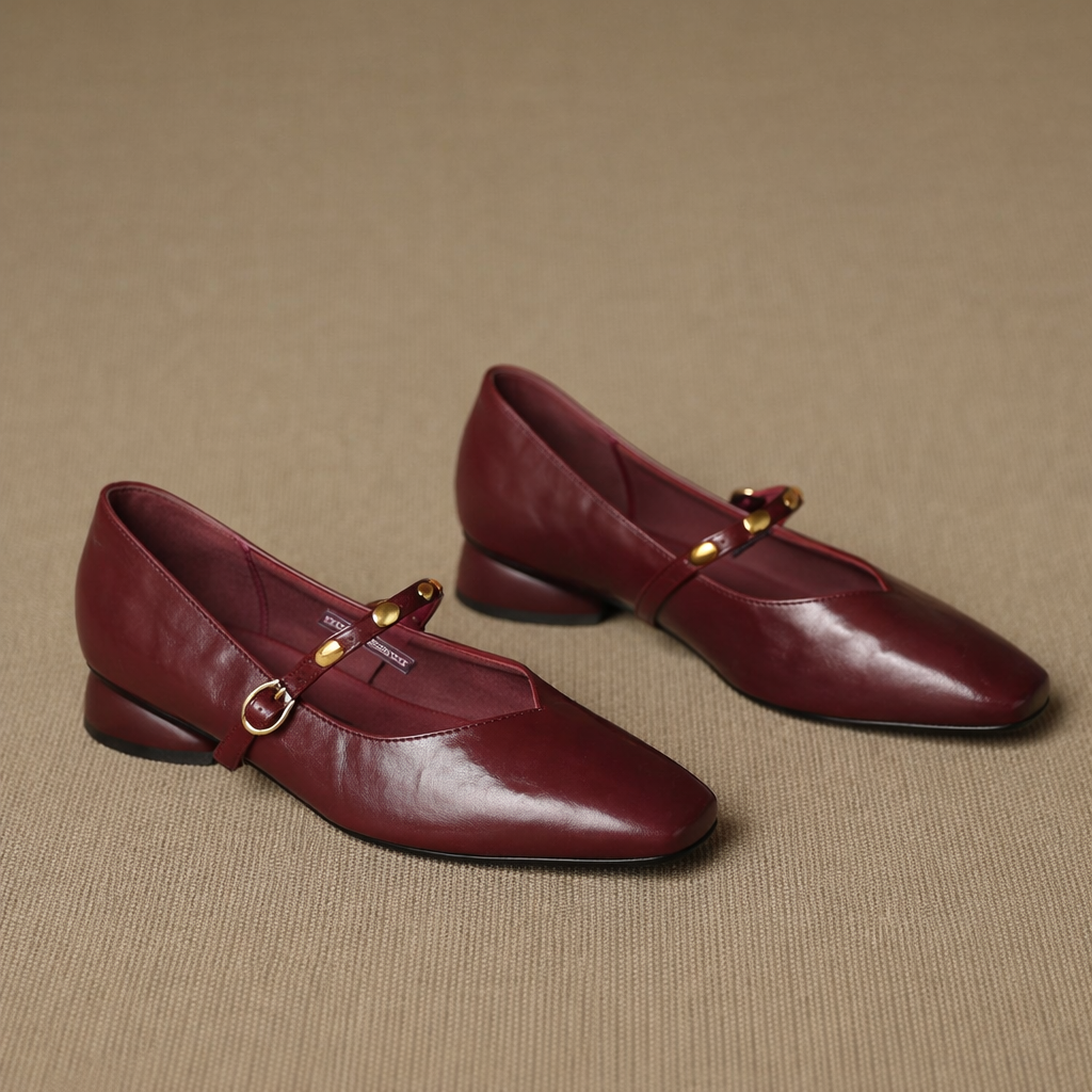 Zyra | Square-Toe Mary Jane Flats