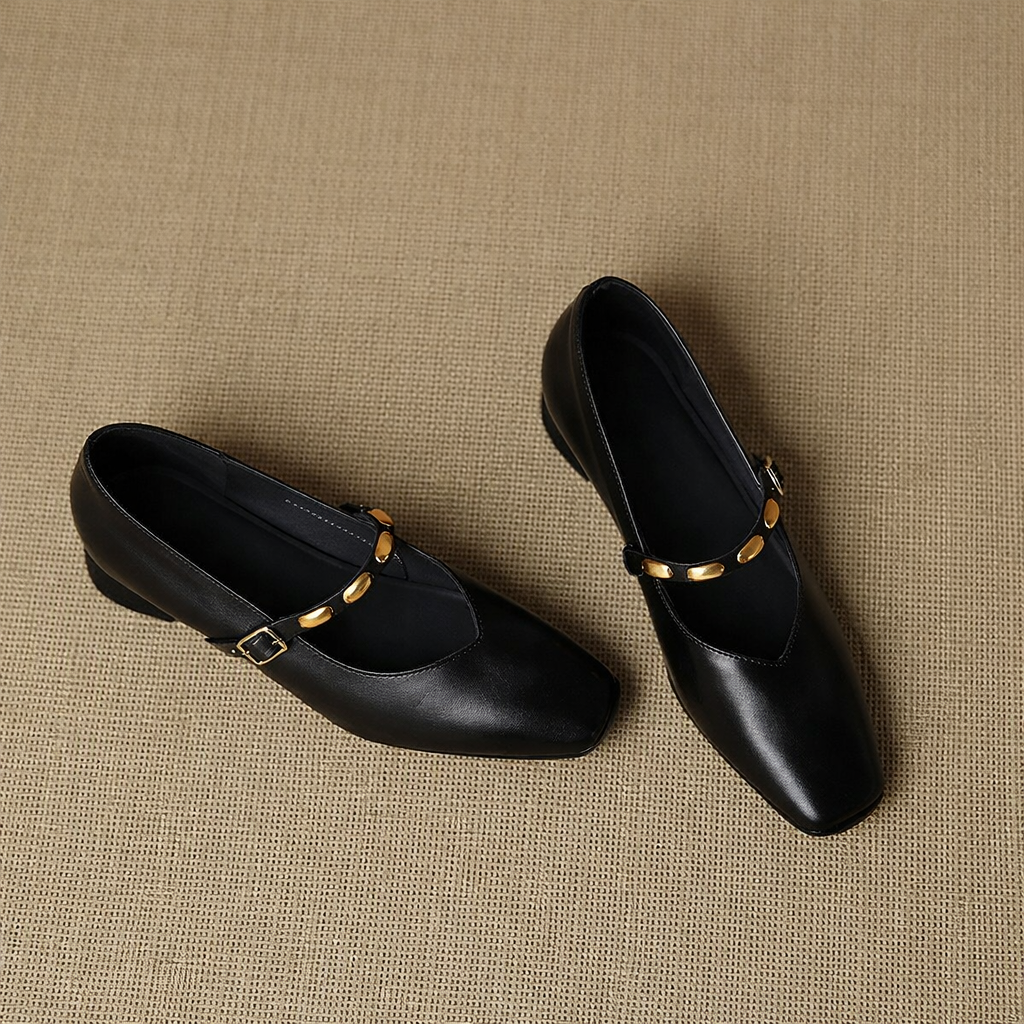 Zyra | Square-Toe Mary Jane Flats