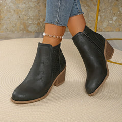 Elise | Perforated Side-Zip Ankle Boots