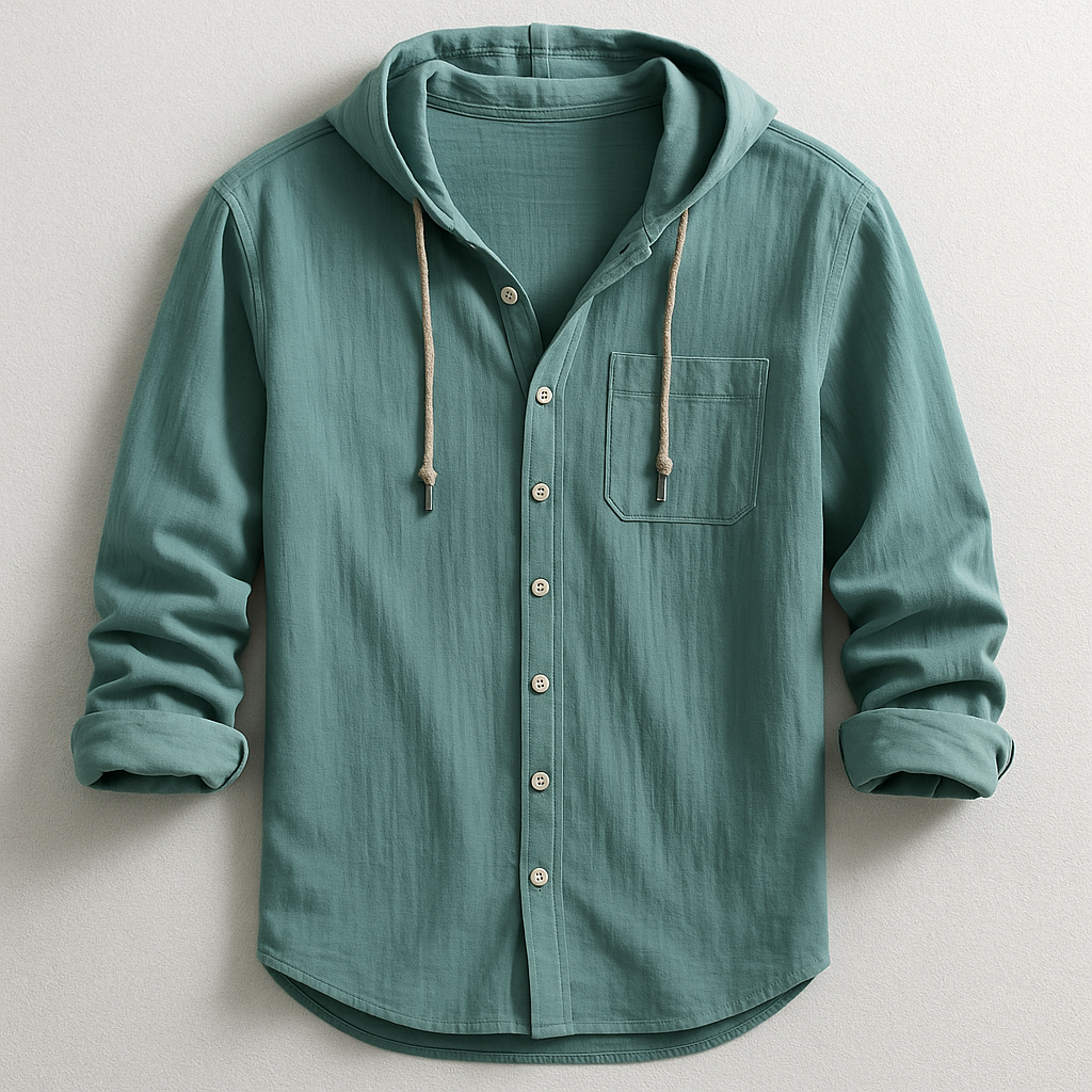 Soren | Hooded Button-Front Shirt
