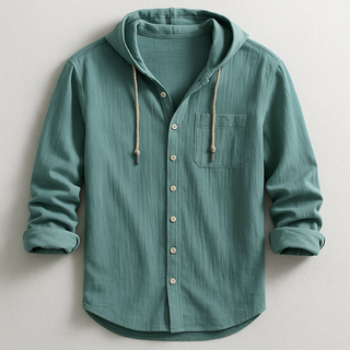 Soren | Hooded Button-Front Shirt