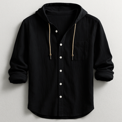 Soren | Hooded Button-Front Shirt