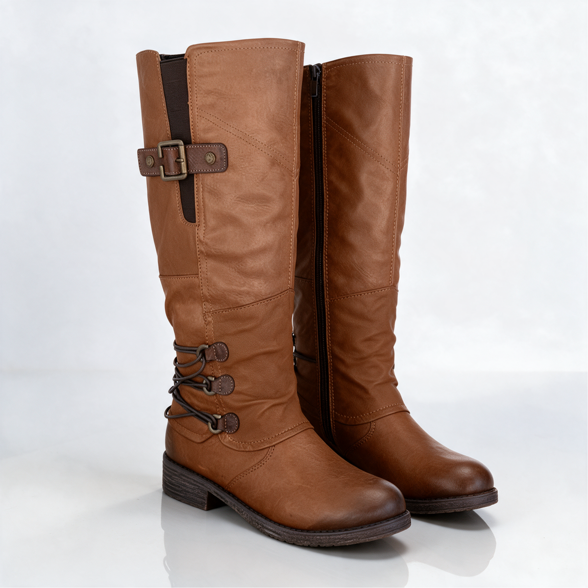 Aveline | Cord-Detail Tall Riding Boots
