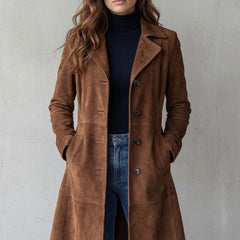 Amara | Long Button-Front A-Line Coat