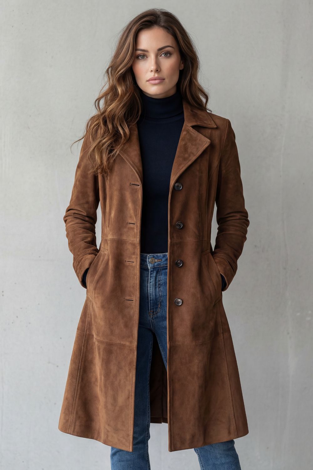Amara | Long Button-Front A-Line Coat