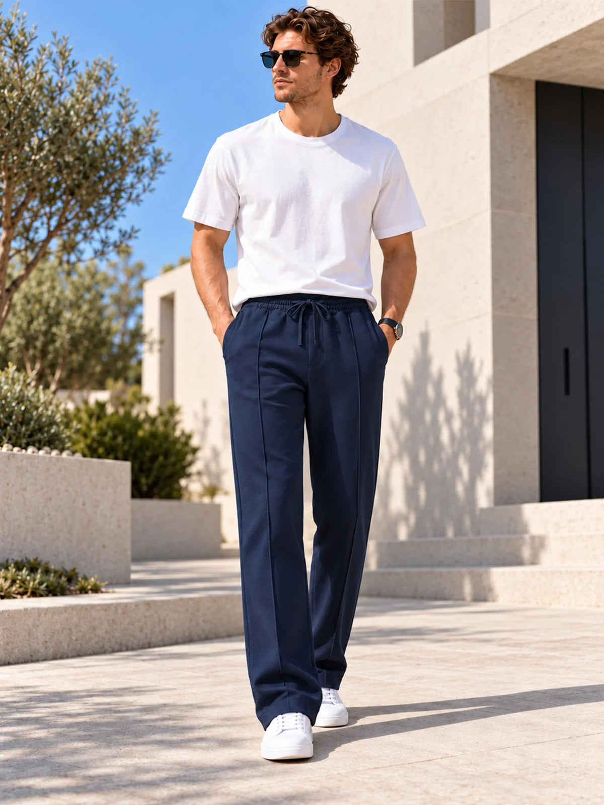 Emmett | Textured Straight-Leg Joggers