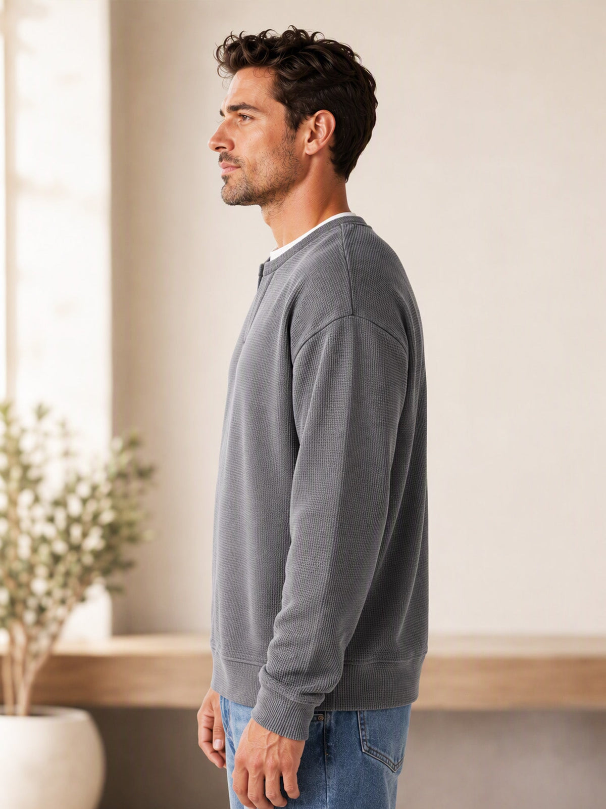 Evander | Layered Waffle Long-Sleeve Shirt