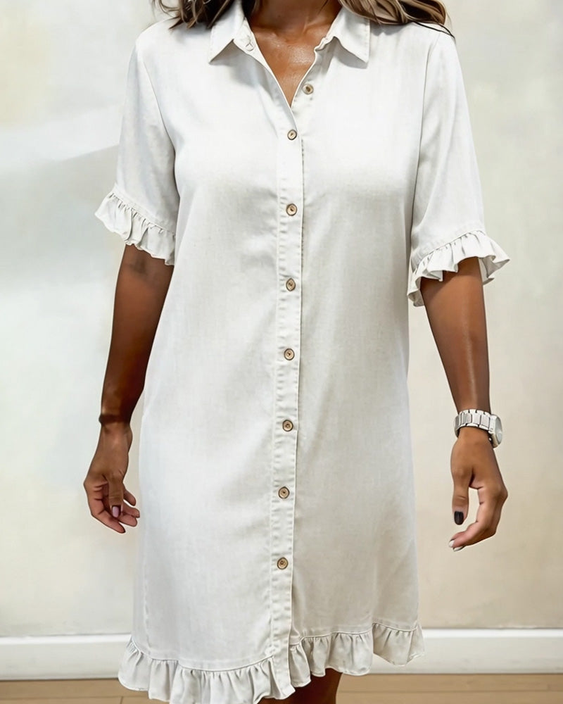 Mayah | Comfortable 100% Cotton Dress with Flattering Ruched Detailing