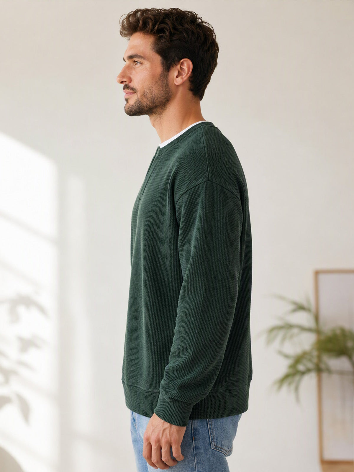 Evander | Layered Waffle Long-Sleeve Shirt