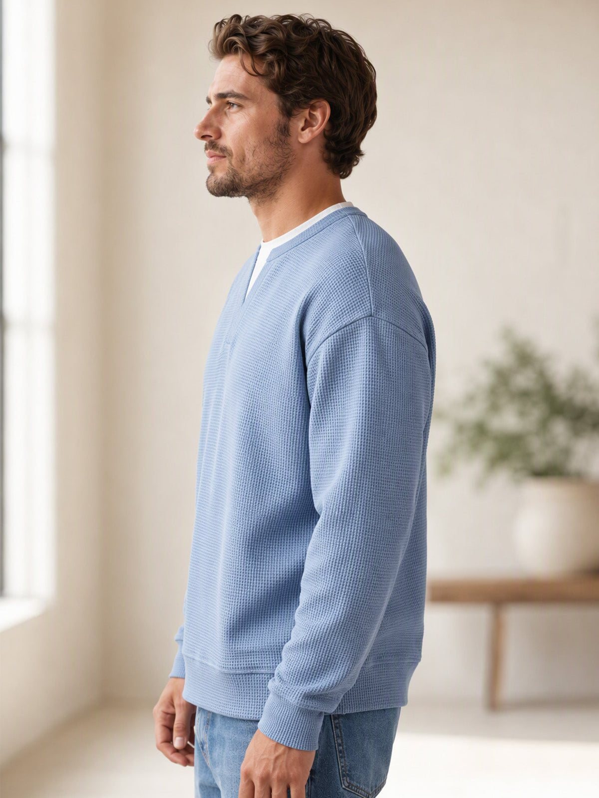 Evander | Layered Waffle Long-Sleeve Shirt