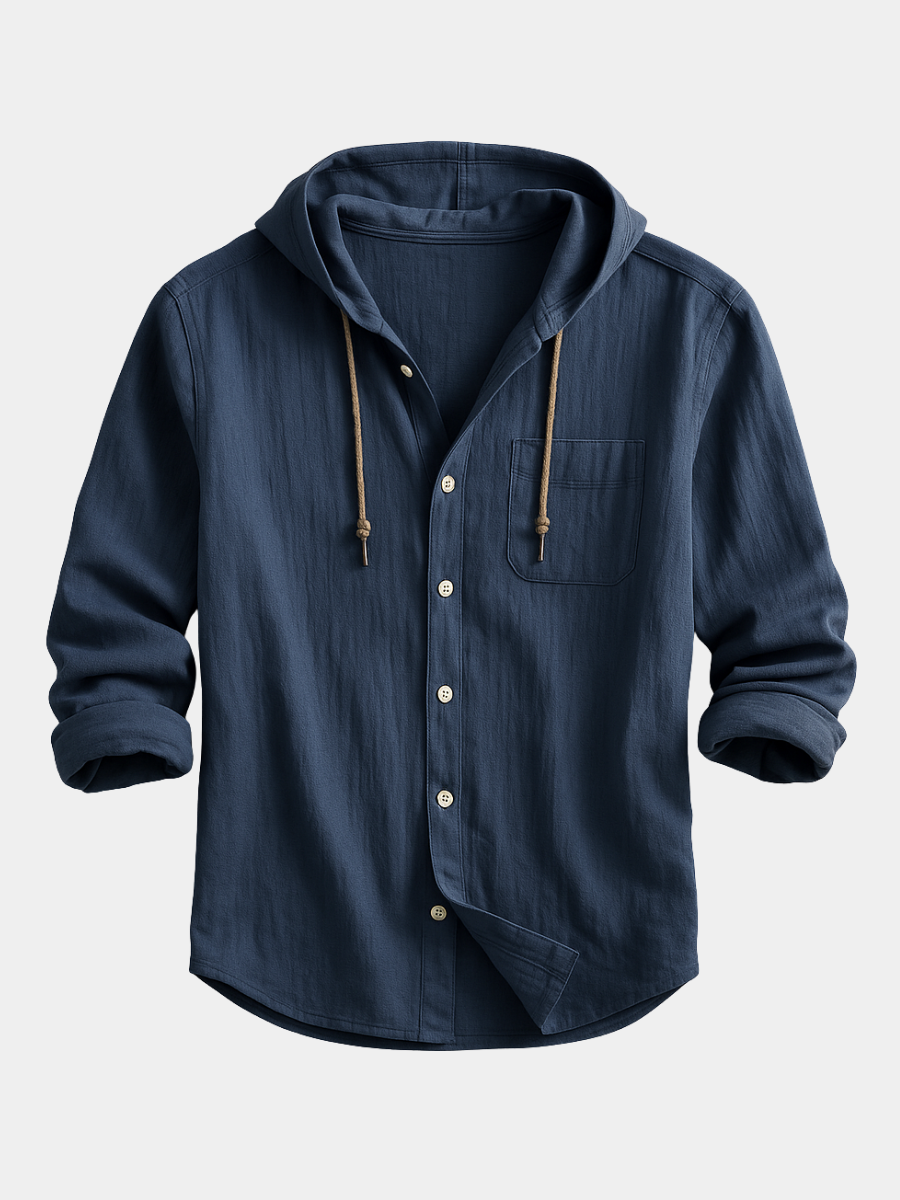 Soren | Hooded Button-Front Shirt