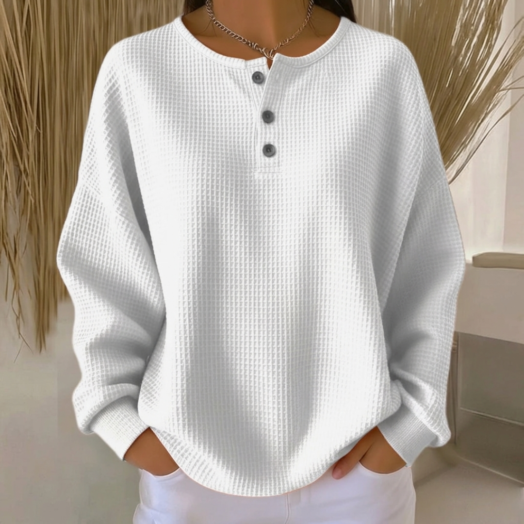 Celia | Waffle Knit Henley