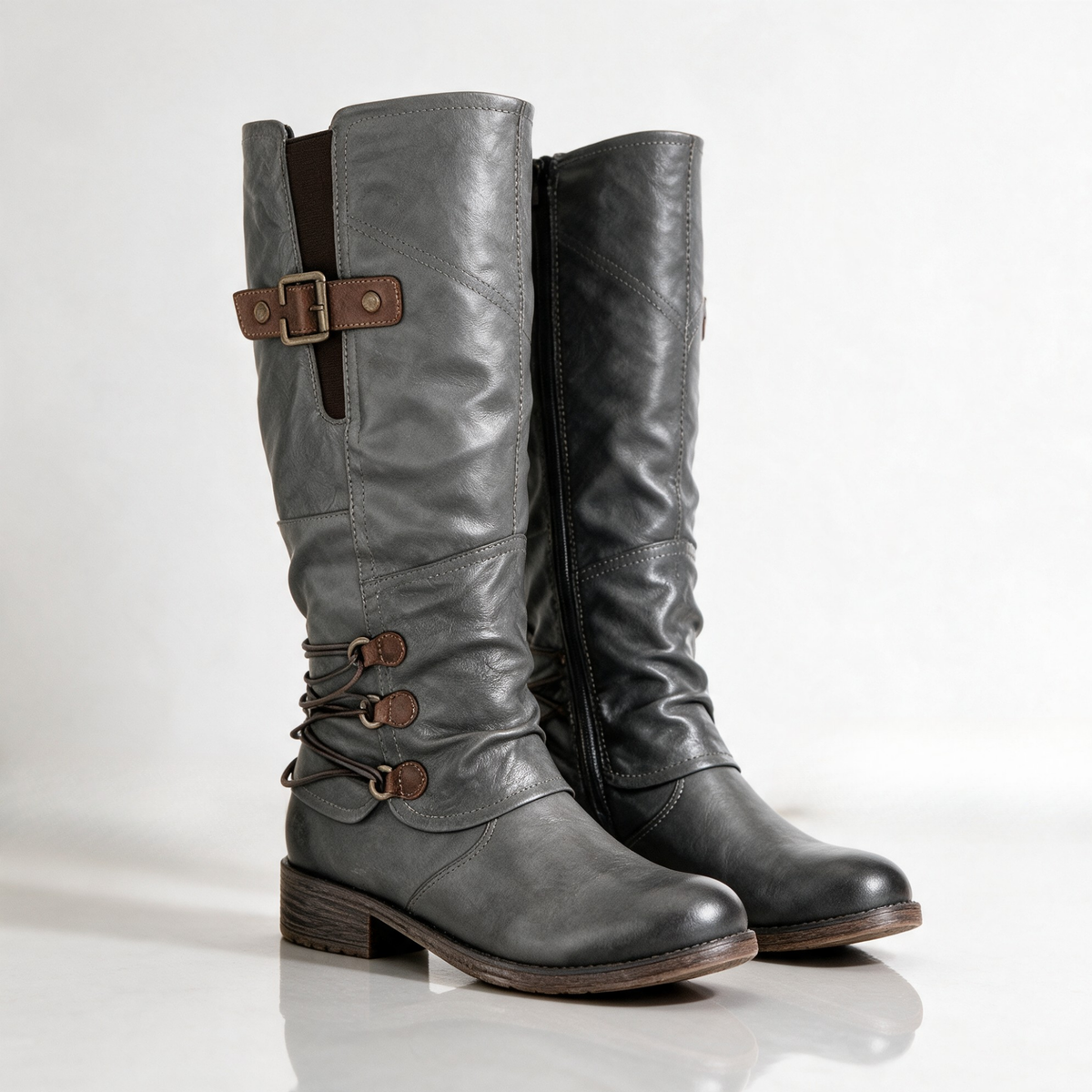 Aveline | Cord-Detail Tall Riding Boots