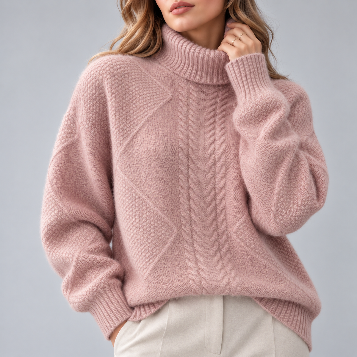 Elodie | High-Neck Textured Sweater