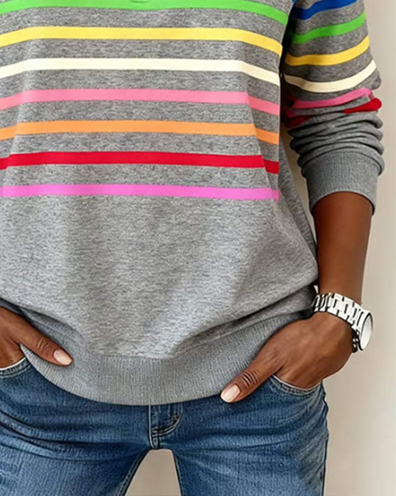 Lisette | Striped Half-Zip Sweater