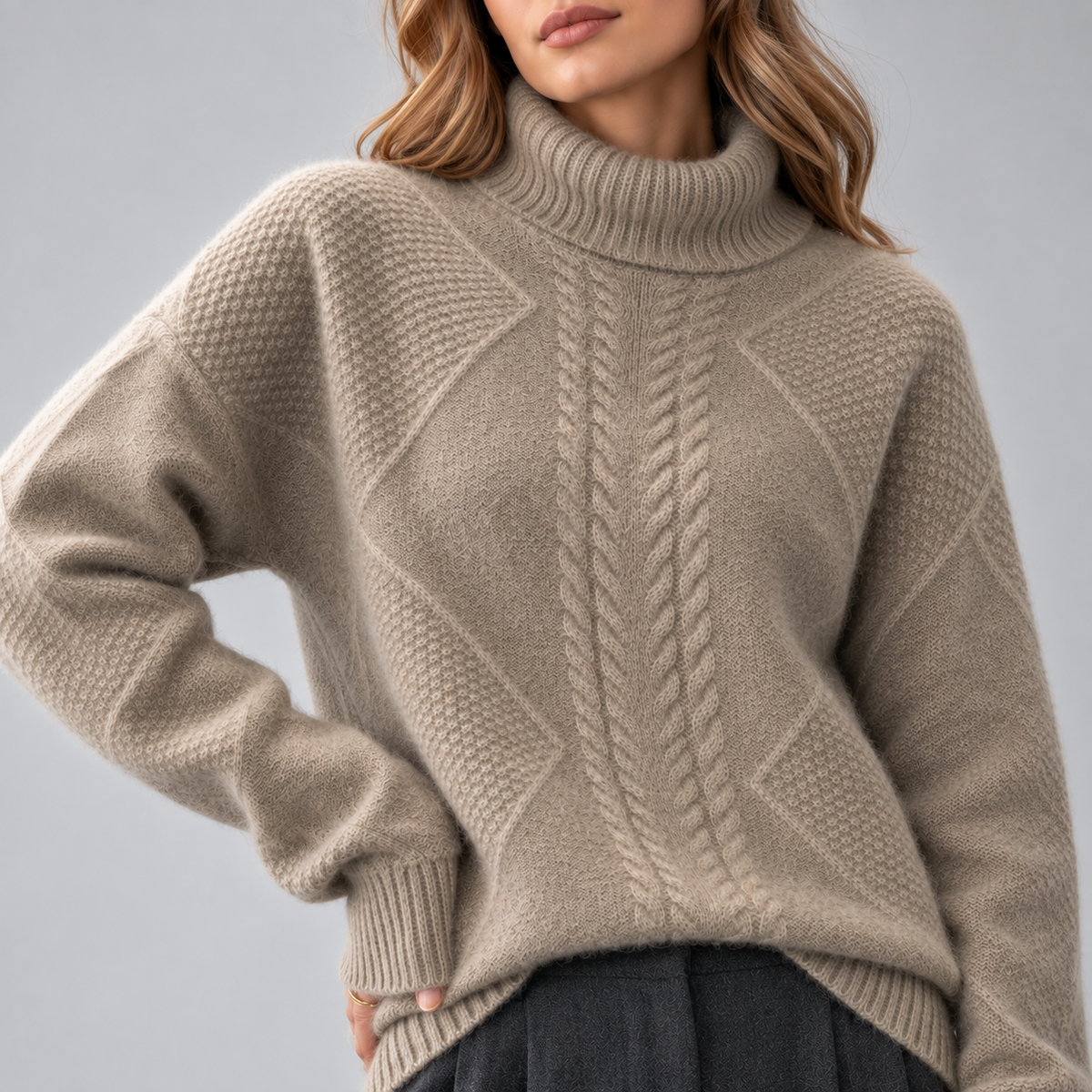 Elodie | High-Neck Textured Sweater