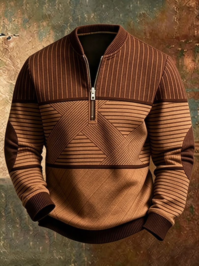 Alexander | Geometric Half-Zip Sweater
