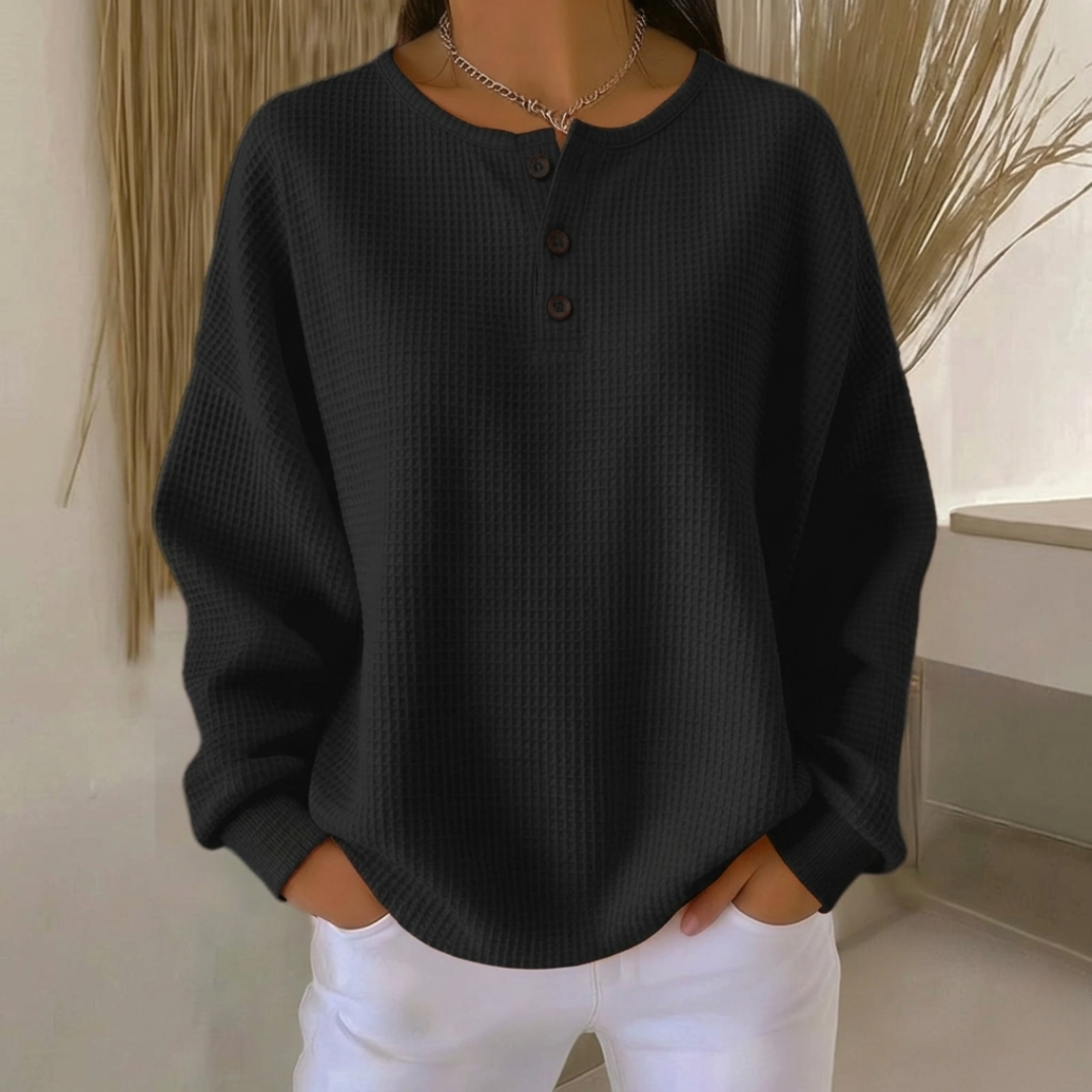 Celia | Waffle Knit Henley