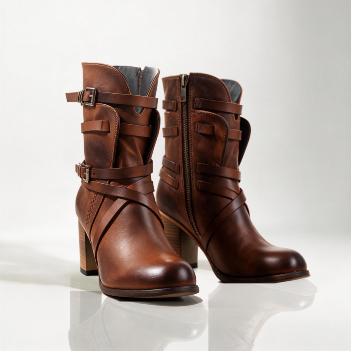 Seraphina | Buckle Mid-Calf Boots