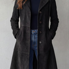 Amara | Long Button-Front A-Line Coat