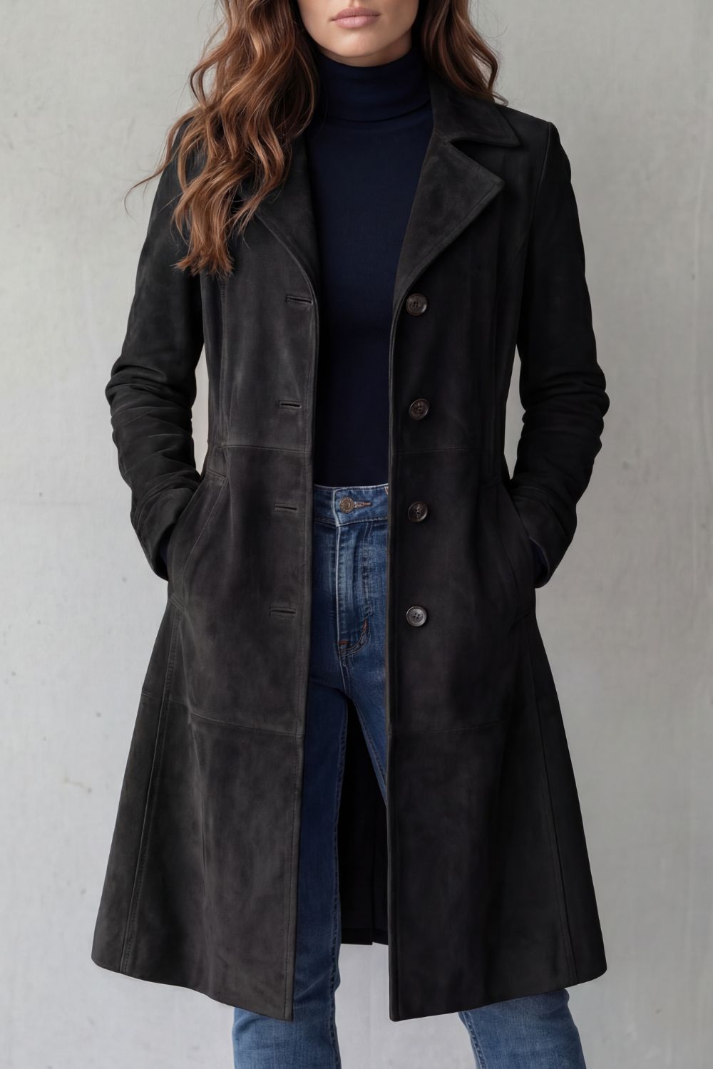 Amara | Long Button-Front A-Line Coat