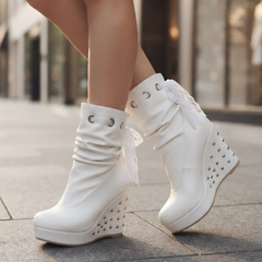 Evelyne | Studded Wedge Ankle Boots