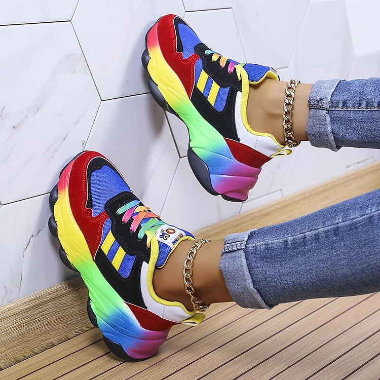 Maribel | Rainbow-Detail Platform Sneakers