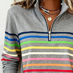 Lisette | Striped Half-Zip Sweater