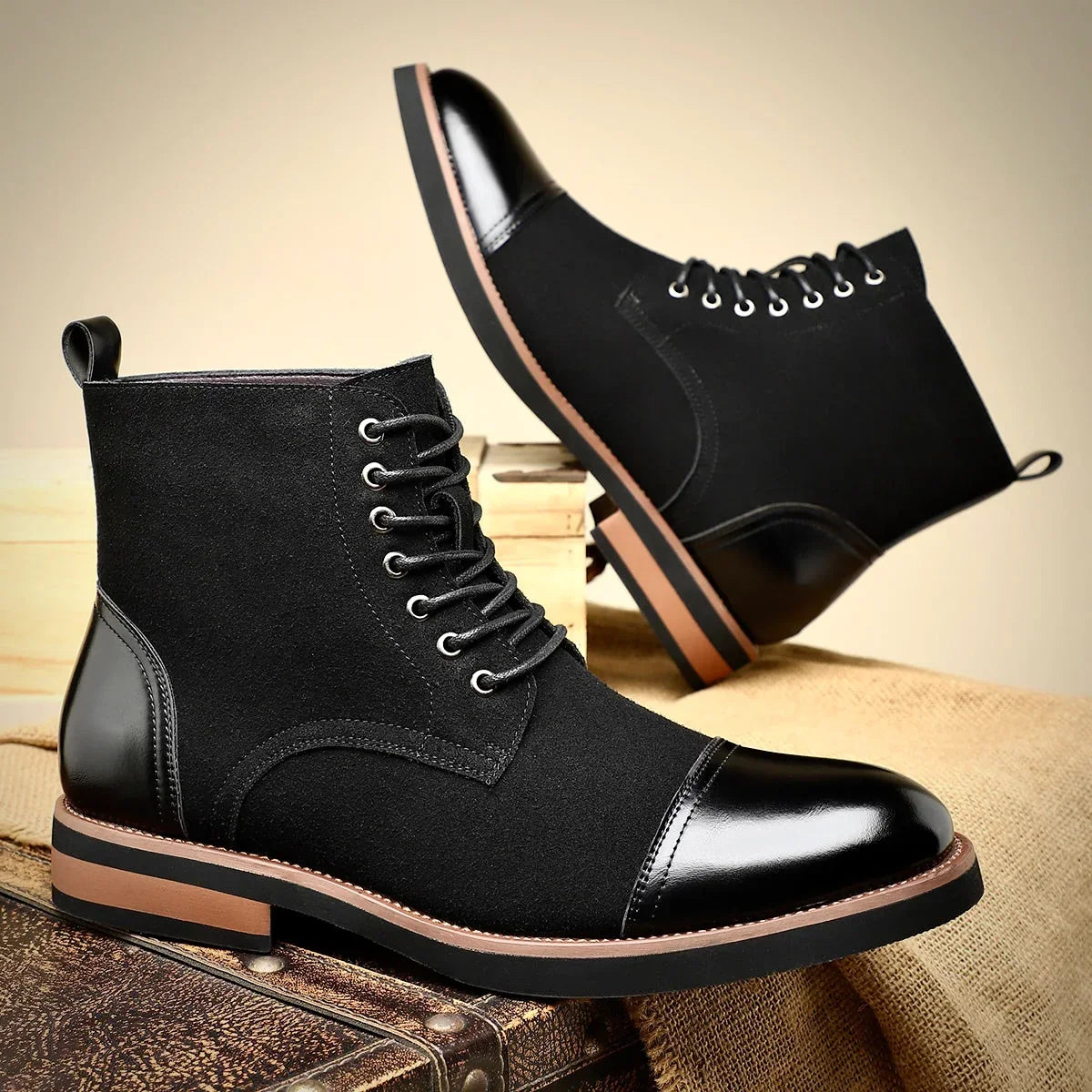 Weston | Cap-Toe Lace-Up Ankle Boots