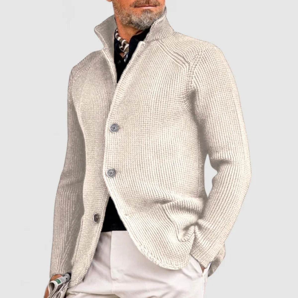 Harlan | Textured Shawl-Collar Cardigan