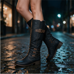 Aveline | Cord-Detail Tall Riding Boots
