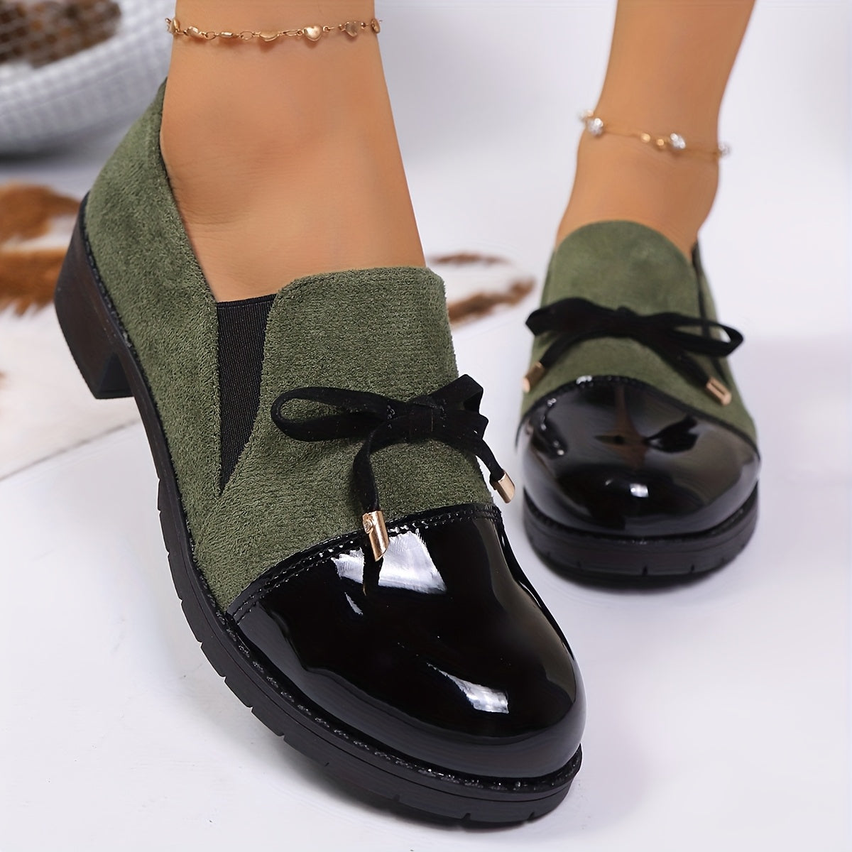 Grace | Patent Cap Toe Comfort Loafers
