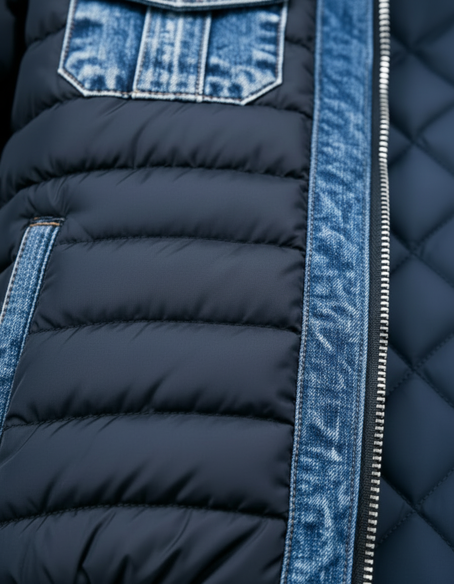 Tristan | Quilted-Panel Zip Jacket